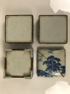 Antique C1900 Japanese Porcelain Lidded 3-Tier Bento Box Jubako Cranes Pine Y507