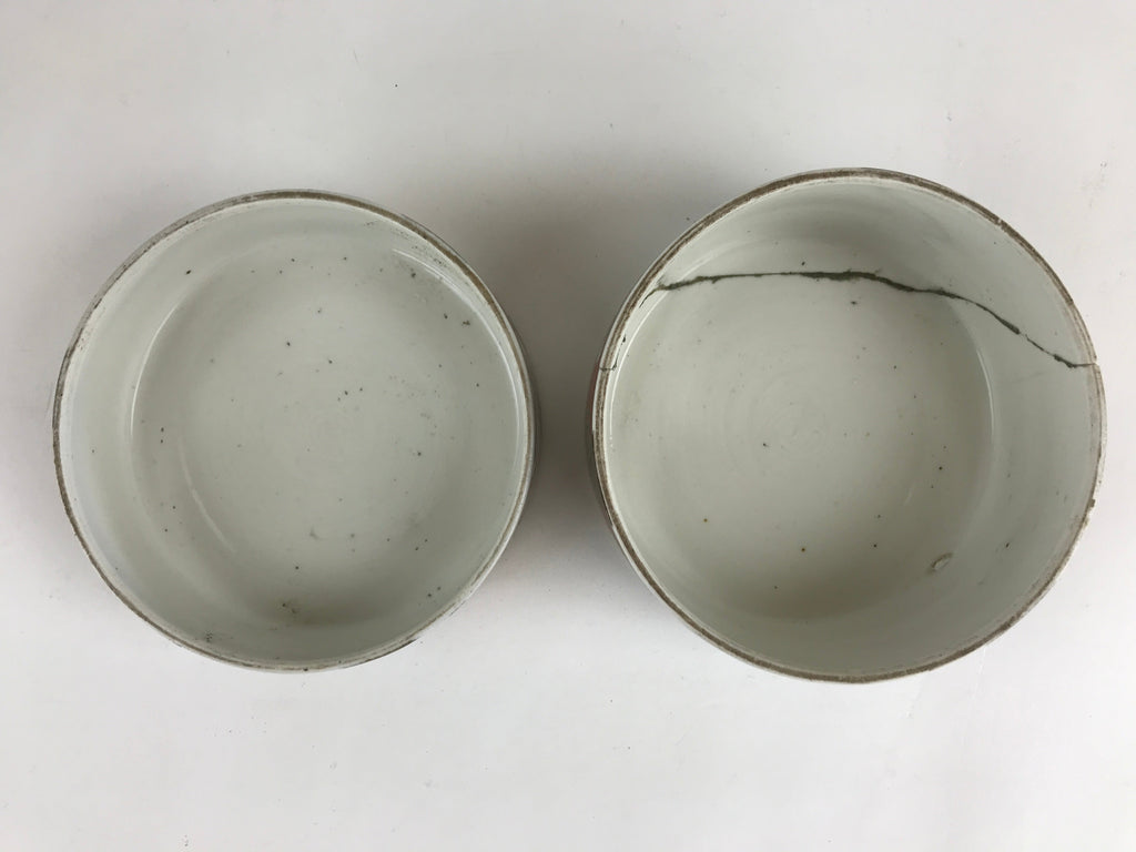 Antique C1900 Japanese Porcelain Lidded 4-tiered Bento Box Jubako Crane PY295