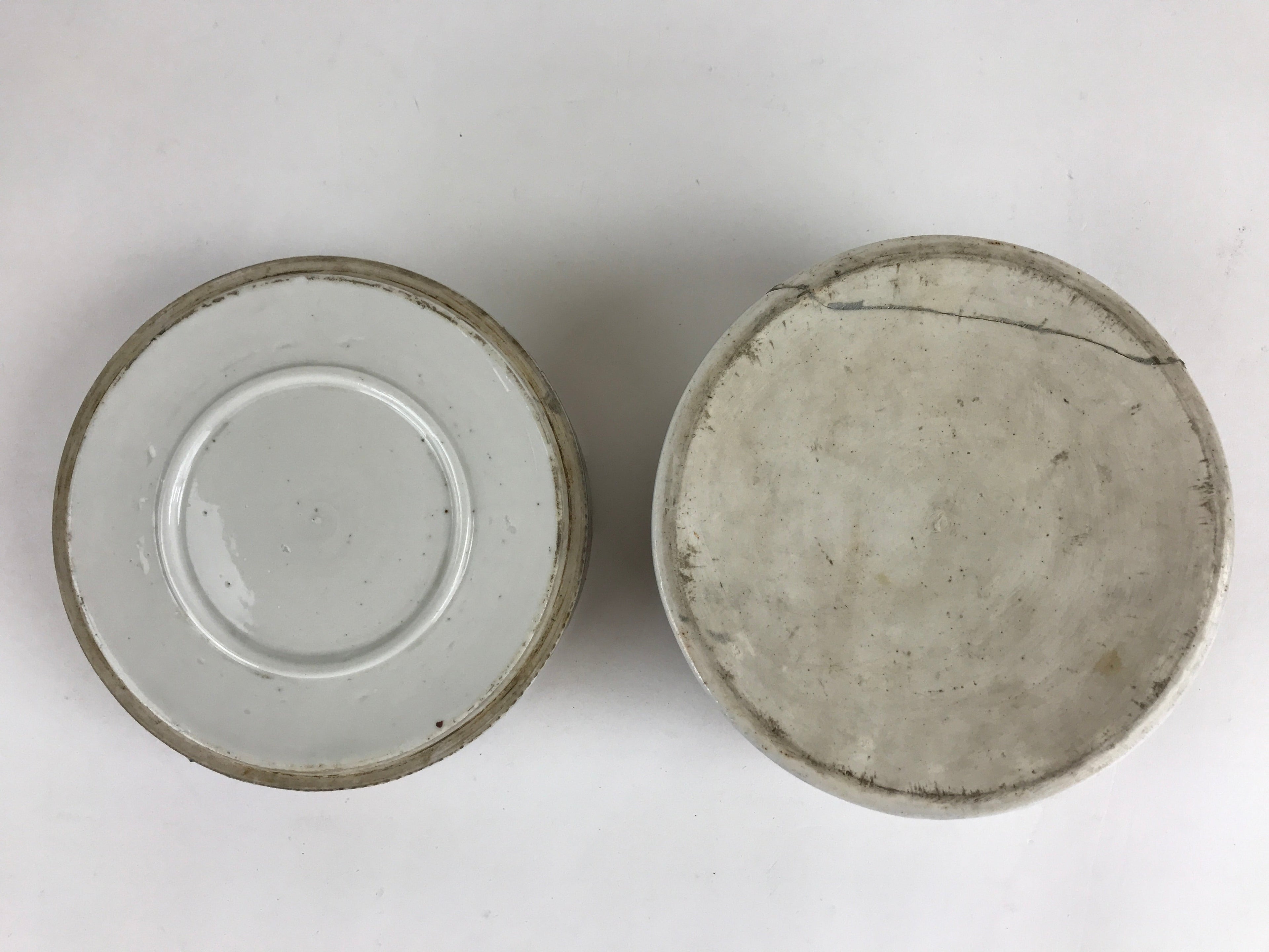 Antique C1900 Japanese Porcelain Lidded 4-tiered Bento Box Jubako Crane PY295