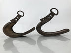 Antique Edo Japanese Cast Iron Tsubo Abumi Stirrups Samurai Horse Tack JK852