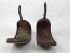 Antique Edo Japanese Cast Iron Tsubo Abumi Stirrups Samurai Horse Tack JK852
