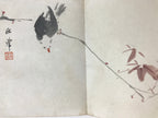 Antique Japanese Art Book Drawing Painting Paper Brown Signature Red Seal FL255