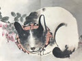 Antique Japanese Art Book Drawing Painting Paper Brown Signature Red Seal FL255