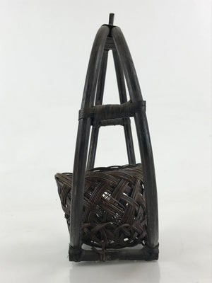 Antique Japanese Bamboo Basket Hanging Kago Ikebana Flower Arrangement Kado B217