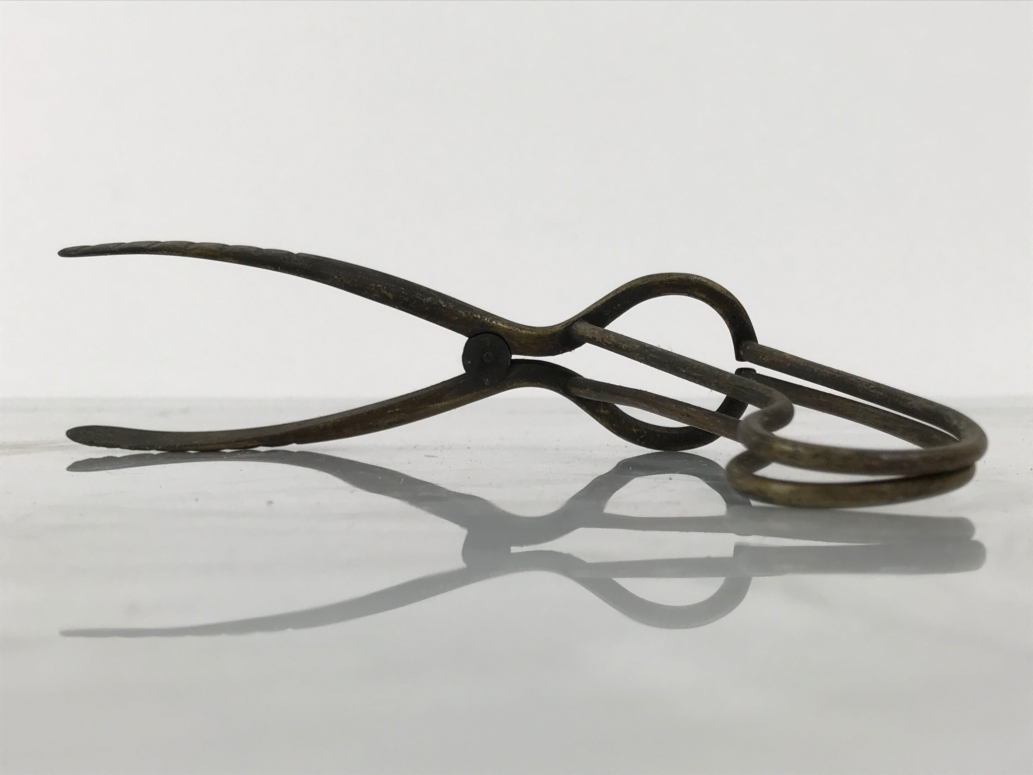 Antique Japanese Brass Throat Speculum Tool Manual ENT Medical Equipment JK920