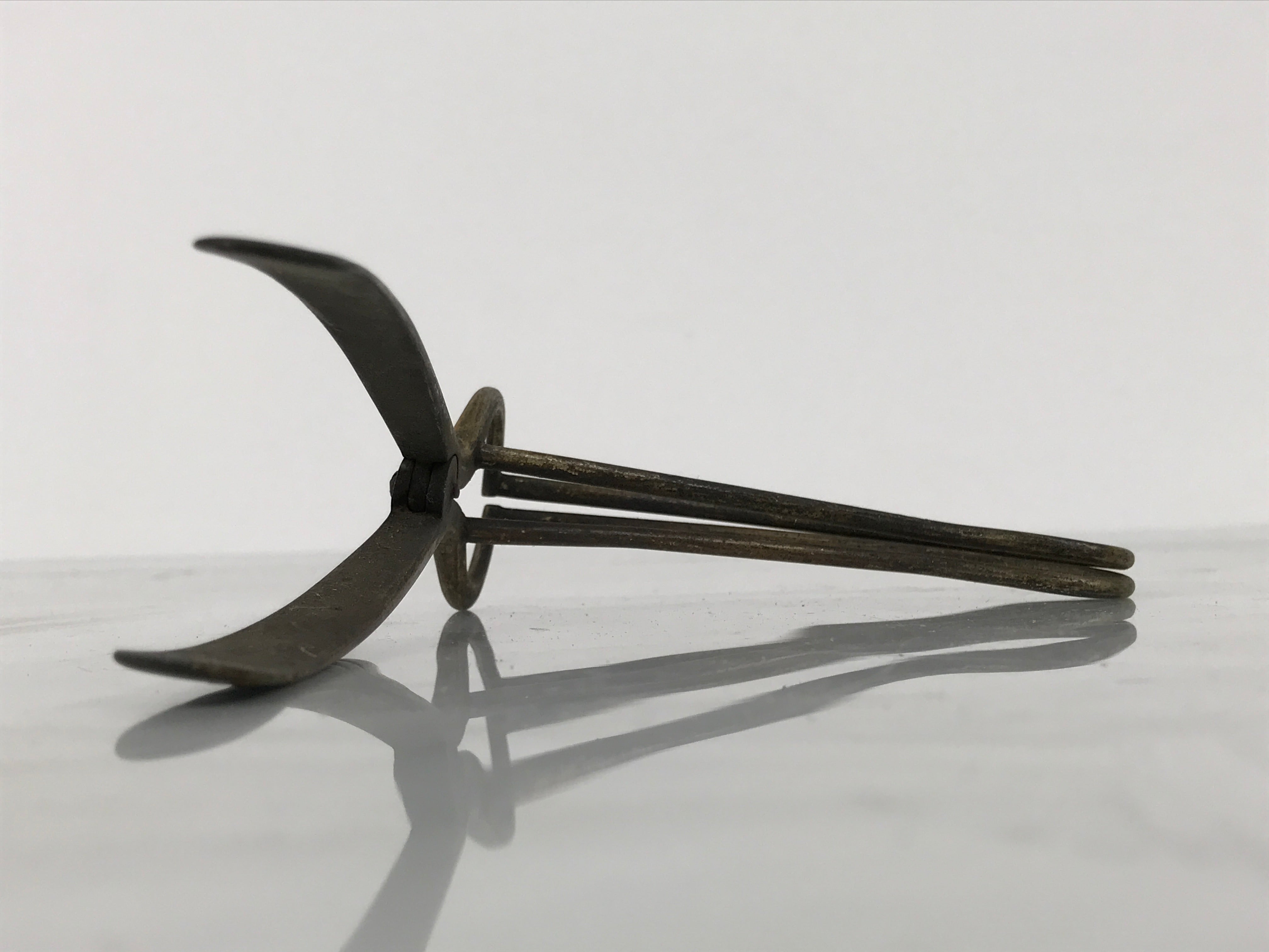 Antique Japanese Brass Throat Speculum Tool Manual ENT Medical Equipment JK920