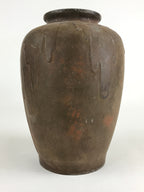 Antique Japanese Bronze Sculpture Flower Vase Kabin Vtg Shishi Lion Brown FK43