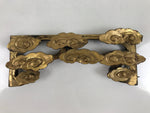 Antique Japanese Buddhist Altar Carved Lacquer Wood Spare Part Gold Clouds BA461