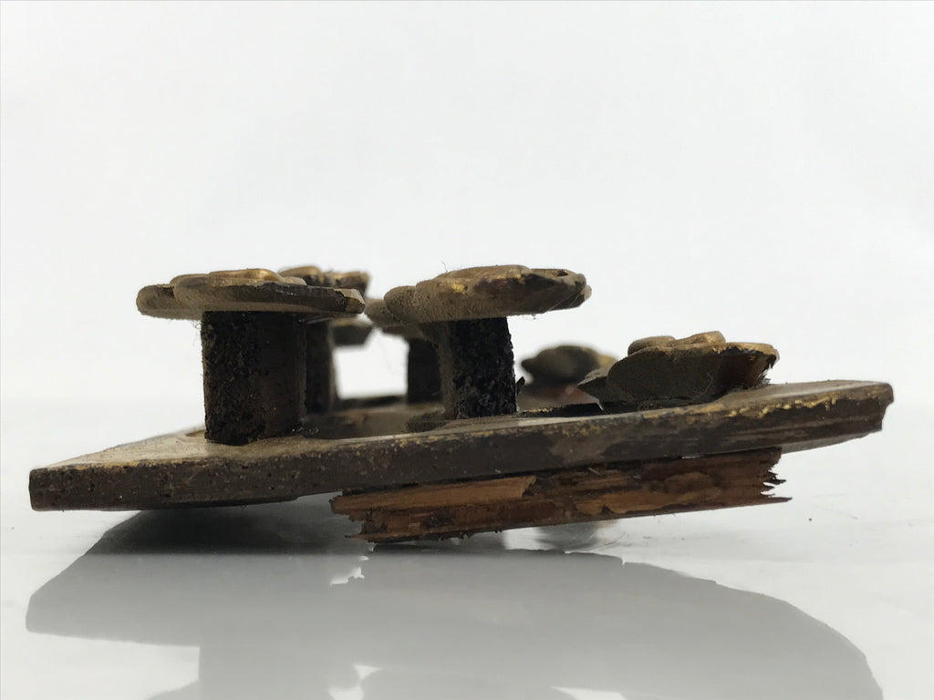 Antique Japanese Buddhist Altar Carved Lacquer Wood Spare Part Gold Clouds BA461