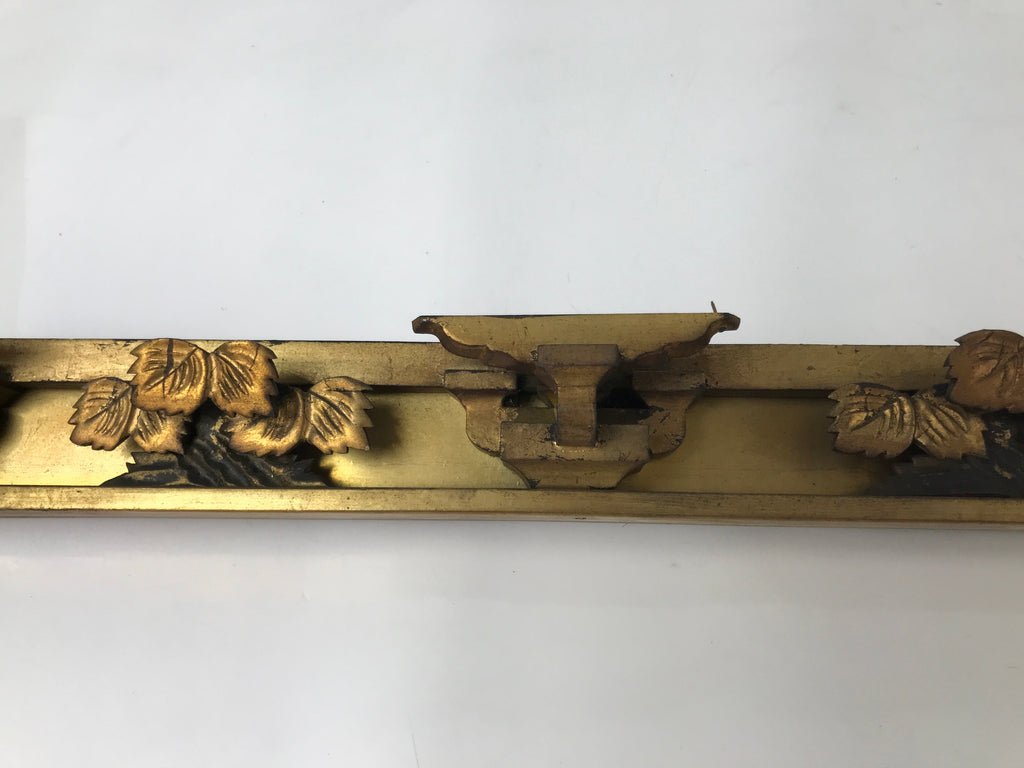 Antique Japanese Buddhist Altar Carved Lacquer Wood Spare Part Gold Leaves BA573