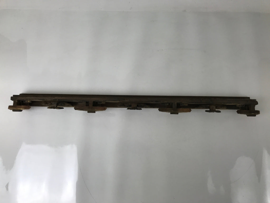 Antique Japanese Buddhist Altar Carved Lacquer Wood Spare Part Gold Leaves BA573