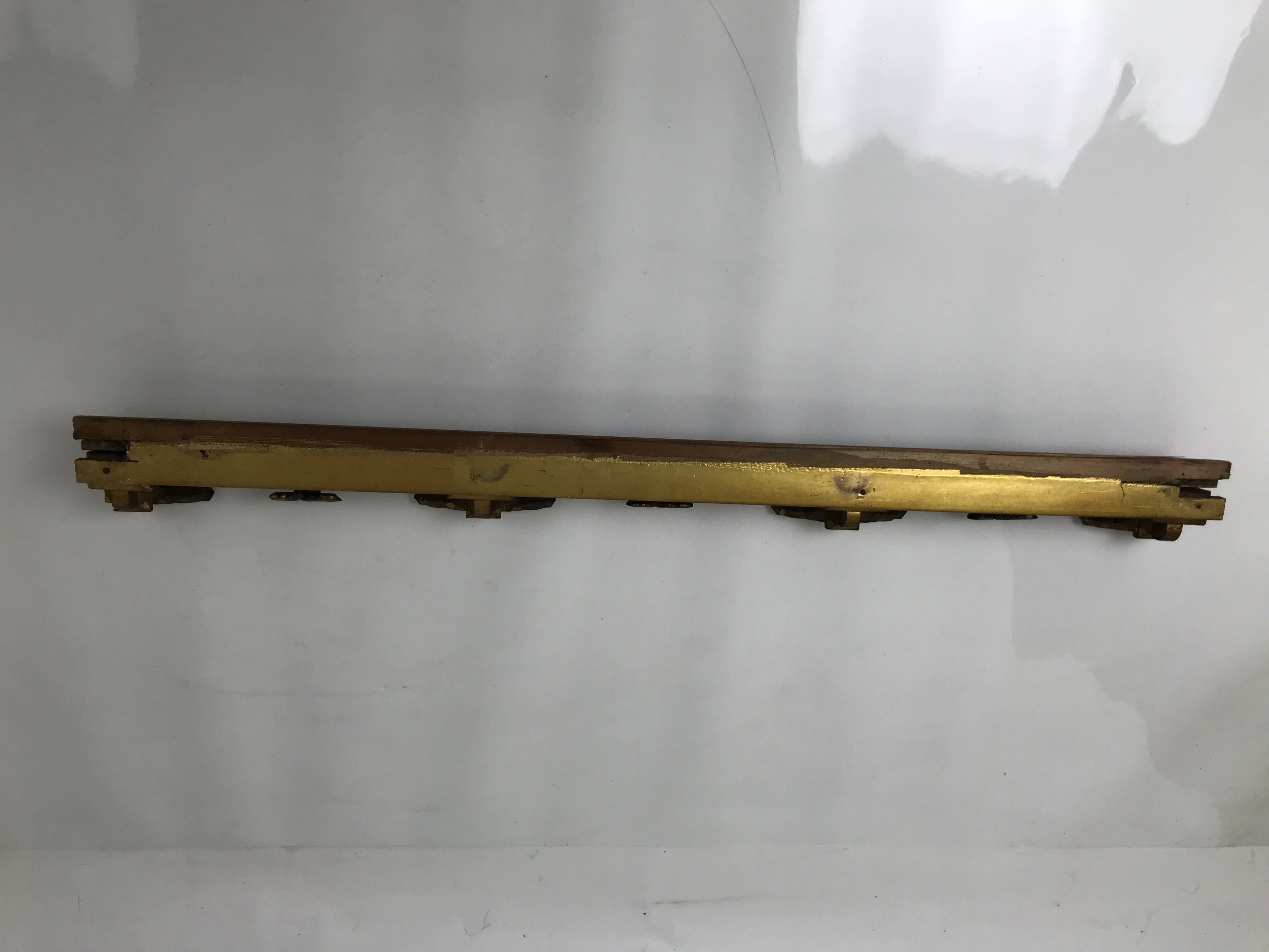 Antique Japanese Buddhist Altar Carved Lacquer Wood Spare Part Gold Leaves BA573