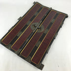 Antique Japanese Buddhist Altar Door 2 piece set Iron Lock Purple Gold Black BA2