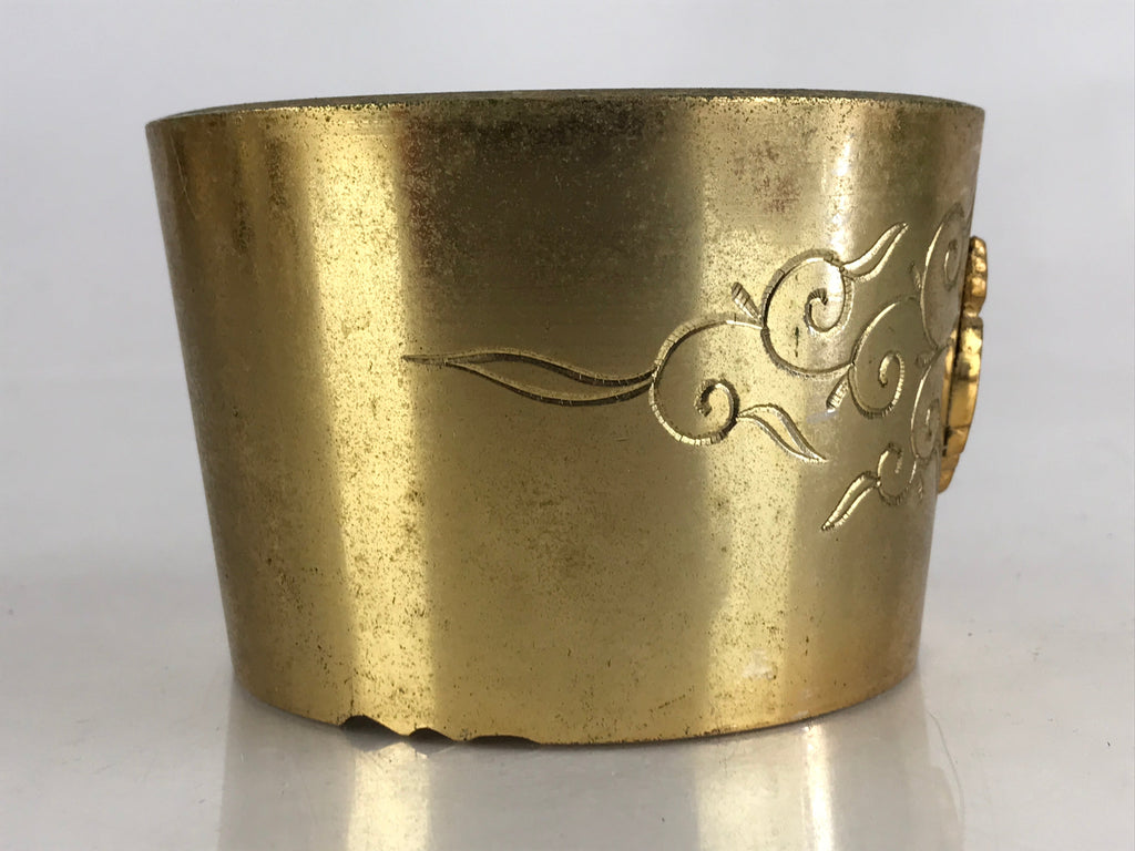 Antique Japanese Buddhist Altar Fitting Brass Incense Burner Koro Gold Butsugu B