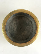 Antique Japanese Buddhist Altar Fitting Brass Incense Burner Koro Gold Butsugu B