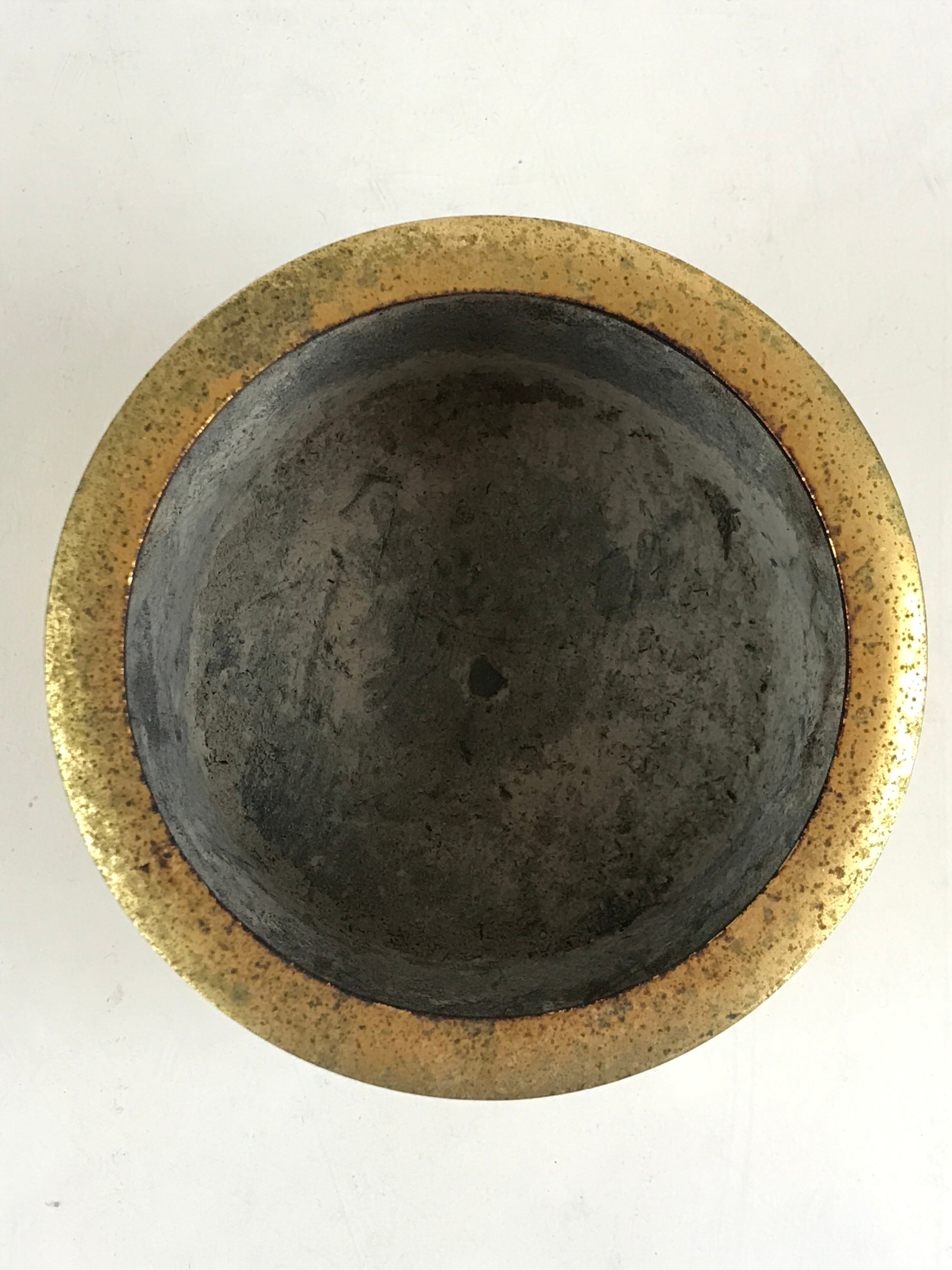 Antique Japanese Buddhist Altar Fitting Brass Incense Burner Koro Gold Butsugu B