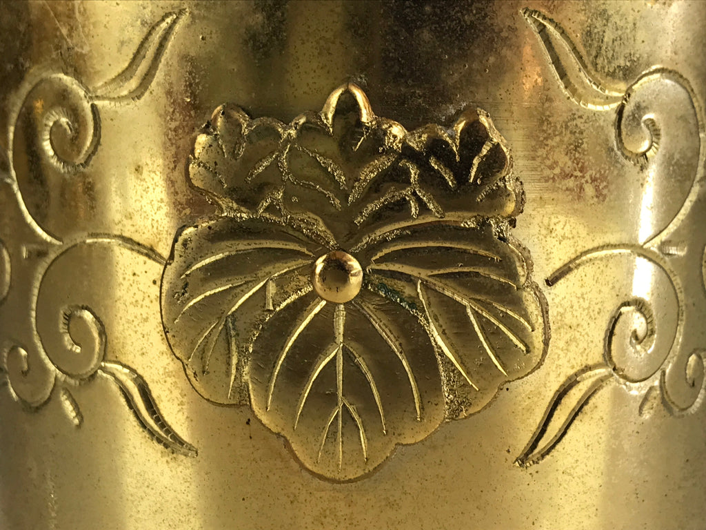 Antique Japanese Buddhist Altar Fitting Brass Incense Burner Koro Gold Butsugu B