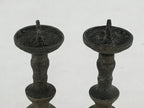 Antique Japanese Buddhist Altar Fitting Bronze Candle Stand Shokudai 2pc BA66