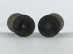 Antique Japanese Buddhist Altar Fitting Bronze Candle Stand Shokudai 2pc BA66