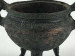 Antique Japanese Buddhist Altar Fitting Bronze Incense Burner Koro Black BA69