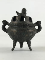 Antique Japanese Buddhist Altar Fitting Bronze Incense Burner Koro Black BA69