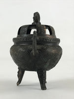 Antique Japanese Buddhist Altar Fitting Bronze Incense Burner Koro Black BA69