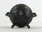 Antique Japanese Buddhist Altar Fitting Bronze Incense Burner Koro Black BA69