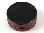 Antique Japanese Buddhist Altar Fitting Incense Container Round Kogo swirl Red B