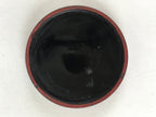 Antique Japanese Buddhist Altar Fitting Incense Container Round Kogo swirl Red B