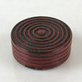 Antique Japanese Buddhist Altar Fitting Incense Container Round Kogo swirl Red B