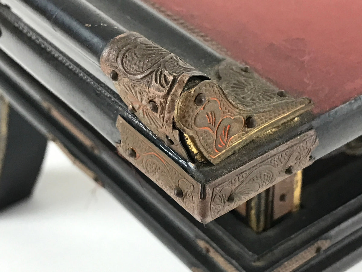 Antique Japanese Buddhist Altar Fitting Lacquered Kyozukue Offering Table BU994