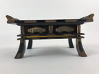Antique Japanese Buddhist Altar Fitting Lacquered Kyozukue Offering Table BU994