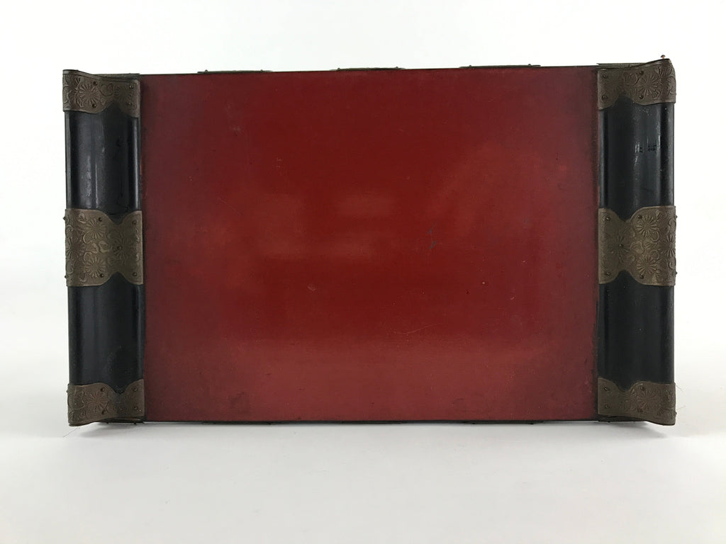 Antique Japanese Buddhist Altar Fitting Lacquered Kyozukue Offering Table BU994