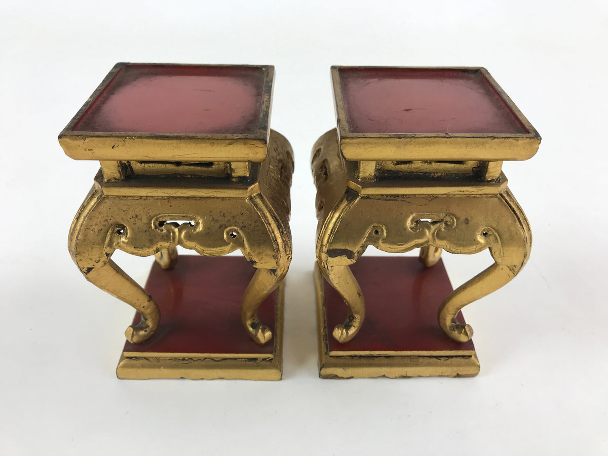 Antique Japanese Buddhist Altar Fitting Offering Stand Butsugu Set Gold BU991