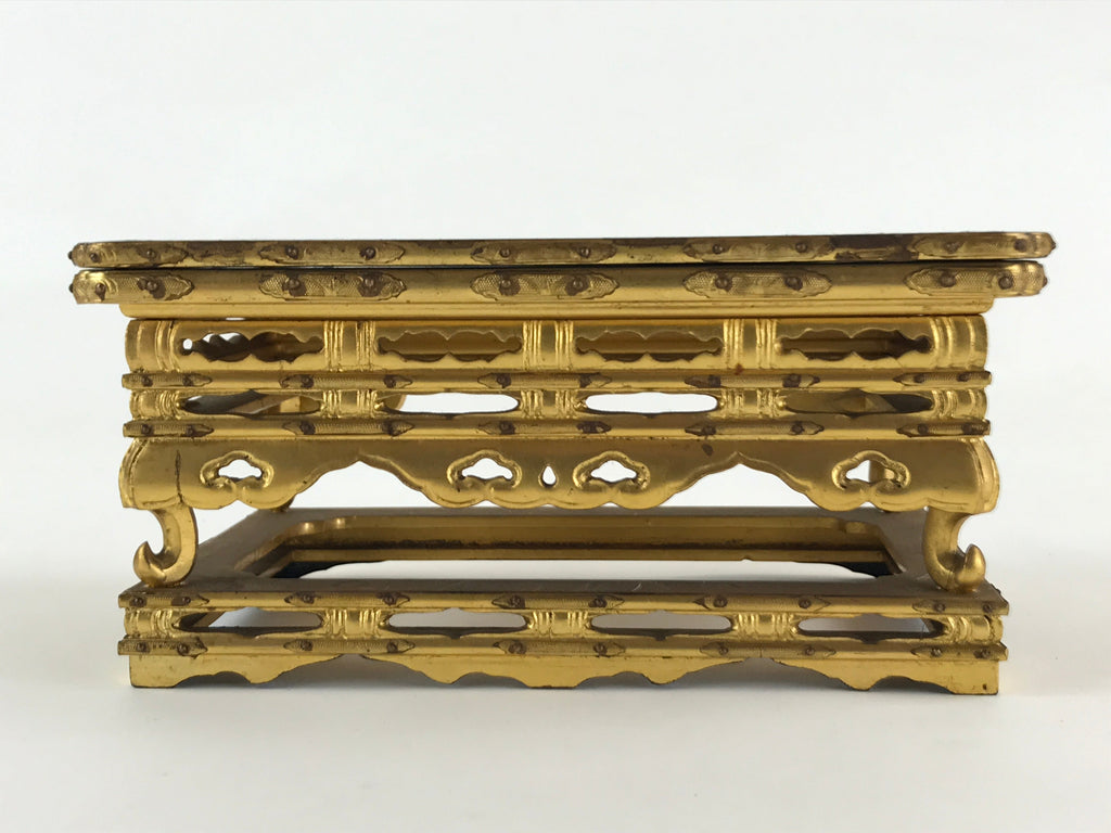 Antique Japanese Buddhist Altar Fitting Offering Table Maejyoku Uwajyoku BU993