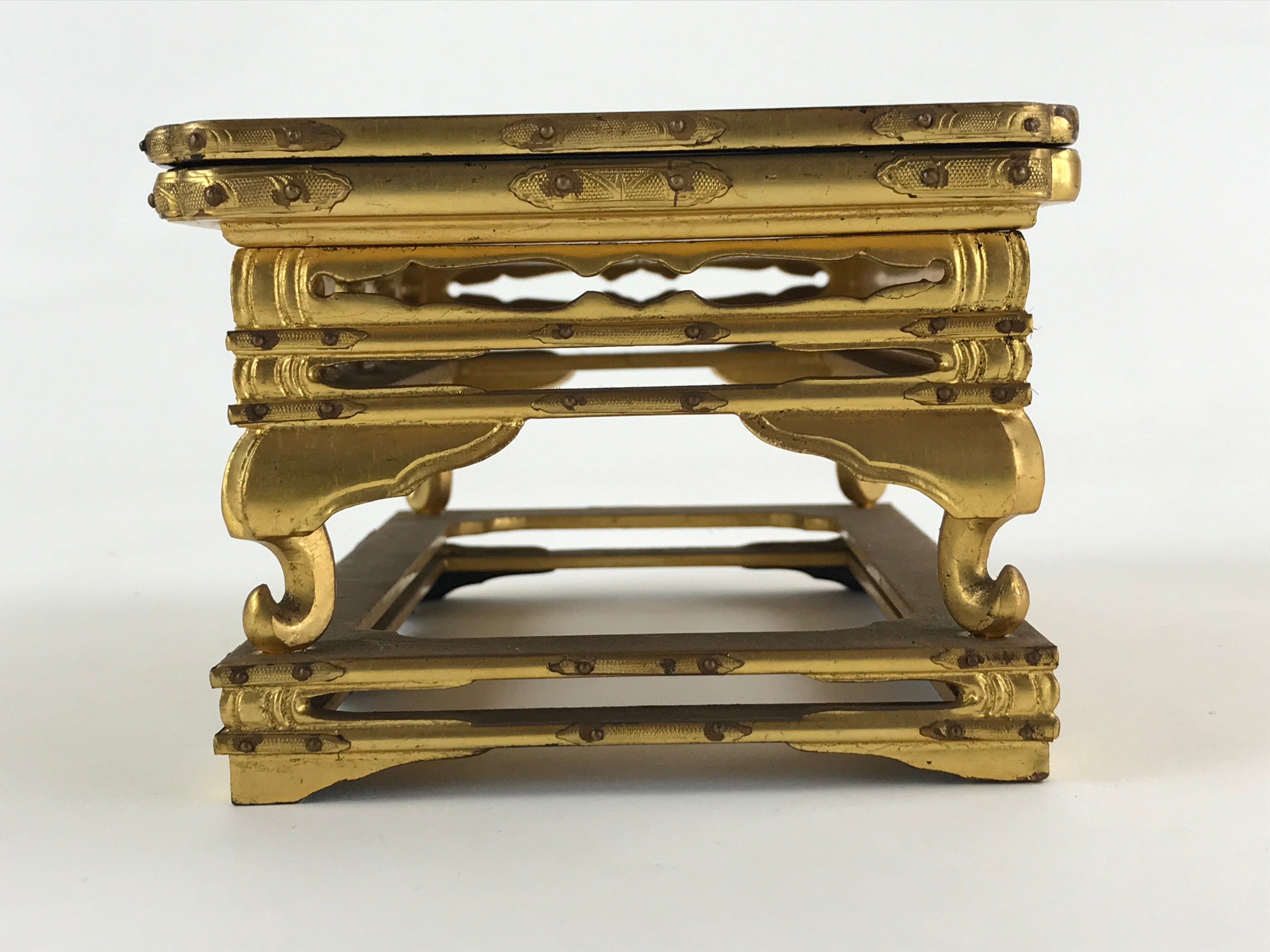 Antique Japanese Buddhist Altar Fitting Offering Table Maejyoku Uwajyoku BU993