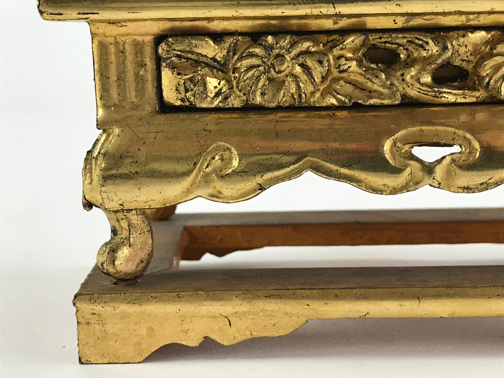 Antique Japanese Buddhist Altar Fitting Offering Table Wood Maejyoku BA32