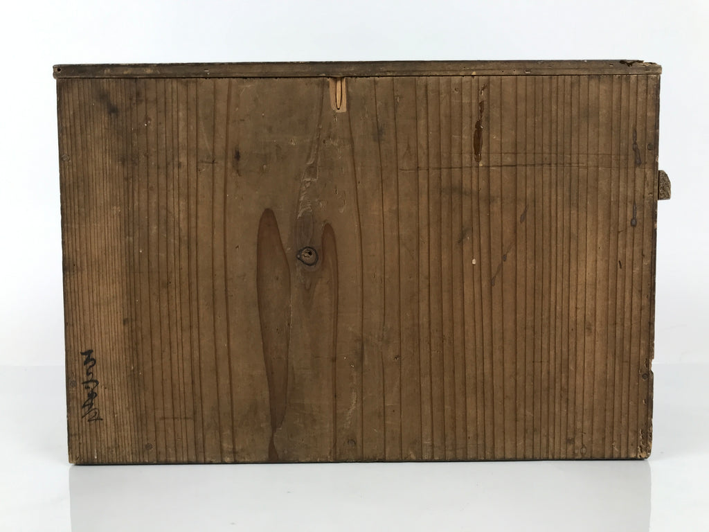 Antique Japanese Buddhist Altar Fitting Wooden Kuge Offering Stand 2pc Box BA816