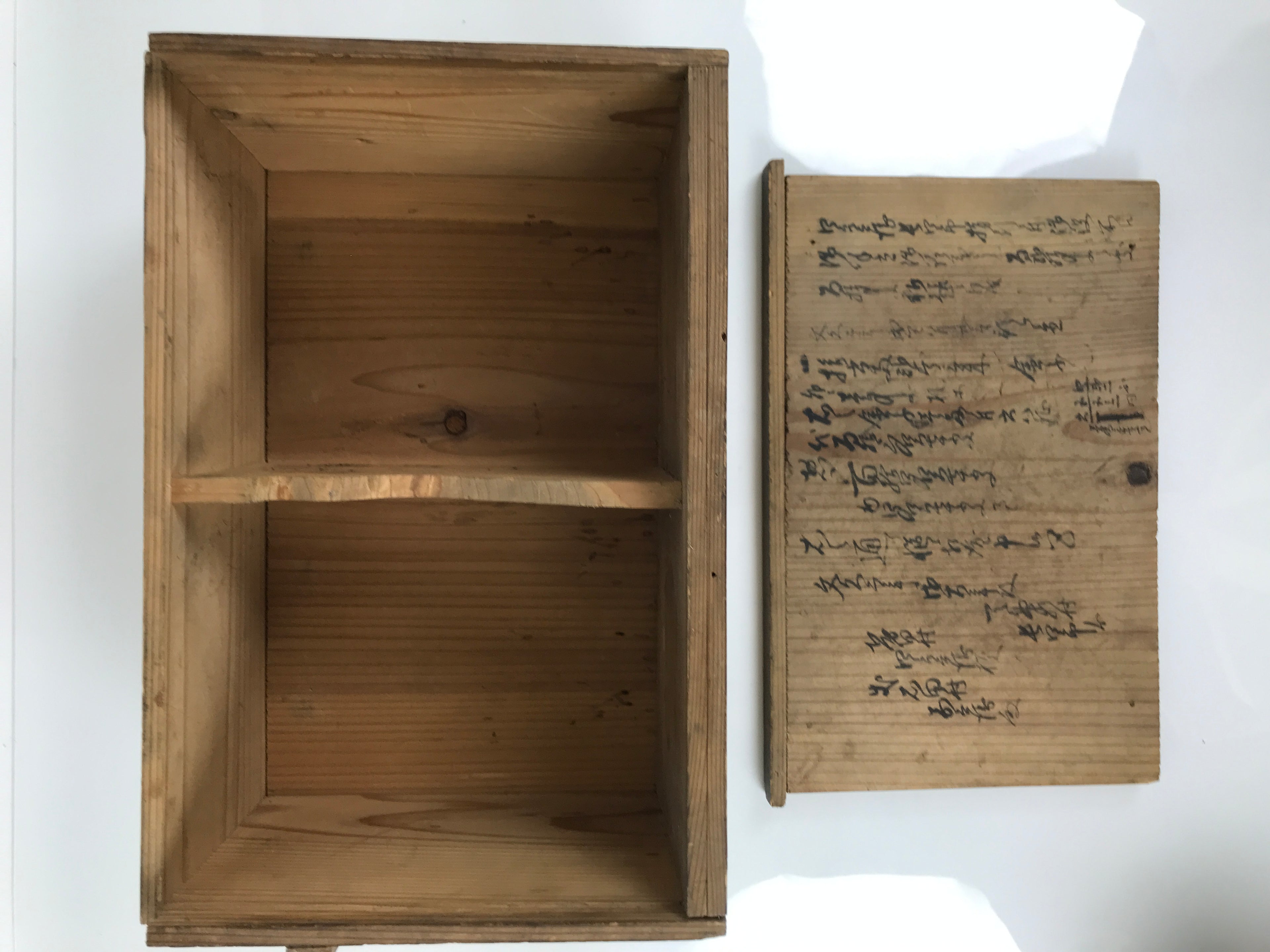 Antique Japanese Buddhist Altar Fitting Wooden Kuge Offering Stand 2pc Box BA816
