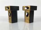 Antique Japanese Buddhist Altar Fitting Wooden Kuge Offering Stand 2pc Box BA816