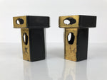 Antique Japanese Buddhist Altar Fitting Wooden Kuge Offering Stand 2pc Box BA816