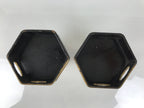 Antique Japanese Buddhist Altar Fitting Wooden Kuge Offering Stand 2pc Box BA816
