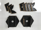 Antique Japanese Buddhist Altar Fitting Wooden Kuge Offering Stand 2pc Box BA816