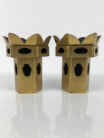 Antique Japanese Buddhist Altar Fitting Wooden Kuge Offering Stand 2pc Box BA817