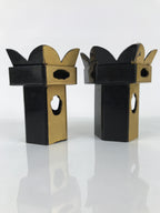 Antique Japanese Buddhist Altar Fitting Wooden Kuge Offering Stand 2pc Box BA817