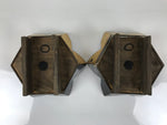 Antique Japanese Buddhist Altar Fitting Wooden Kuge Offering Stand 2pc Box BA817