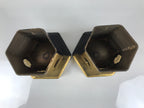 Antique Japanese Buddhist Altar Fitting Wooden Kuge Offering Stand 2pc Box BA817