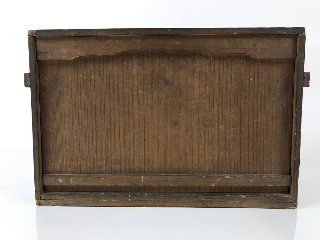 Antique Japanese Buddhist Altar Fitting Wooden Kuge Offering Stand 2pc Box BA817