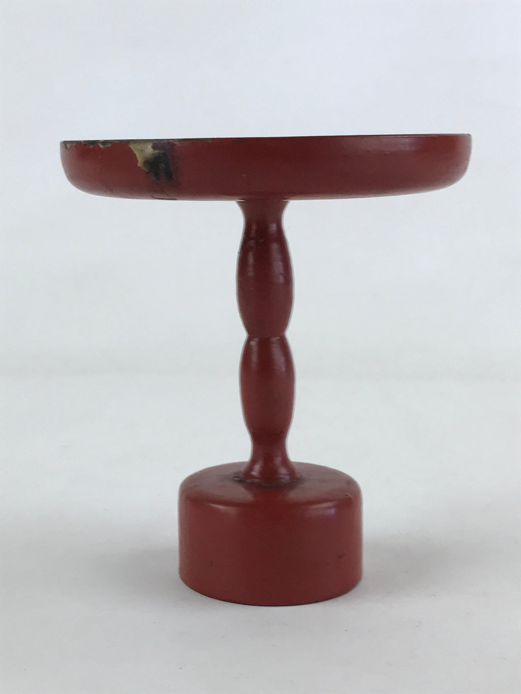 Antique Japanese Buddhist Altar Fitting Wooden Lacquered Offering Stand Red BA71