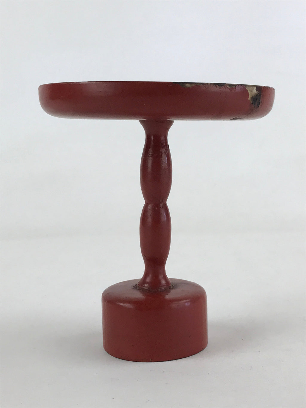 Antique Japanese Buddhist Altar Fitting Wooden Lacquered Offering Stand Red BA71
